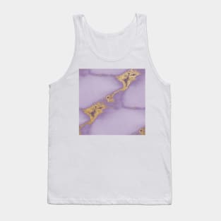 Massimo violet marble - gold Tank Top